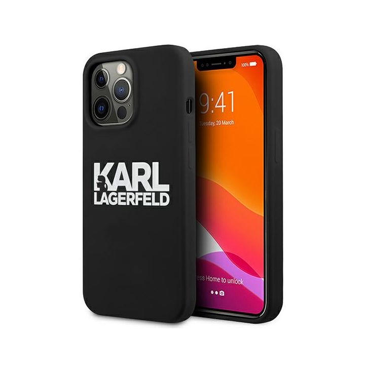 Karl Lagerfeld KLHCP13LSLKLRBK iPhone 13Pro / 13 6,1" Silicone Stack Logo czarny/black na NearMe.pl