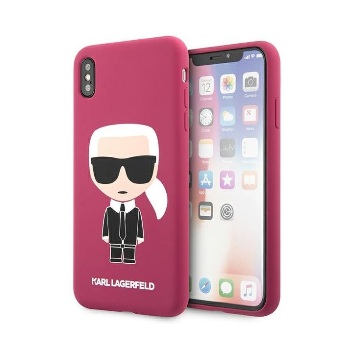 Karl Lagerfeld KLHCPXSLFKFU iPhone X/Xshardcase fuksja/fushia Silicone Ikonik na NearMe.pl
