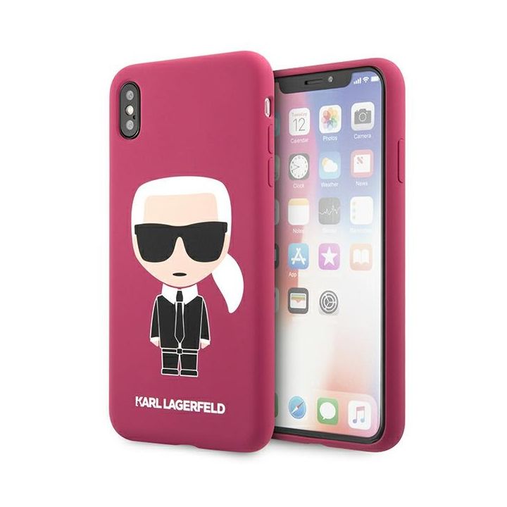 Karl Lagerfeld KLHCI65SLFKFU iPhone Xs Max hardcase fuksja/fushia Silicone Ikonic na NearMe.pl