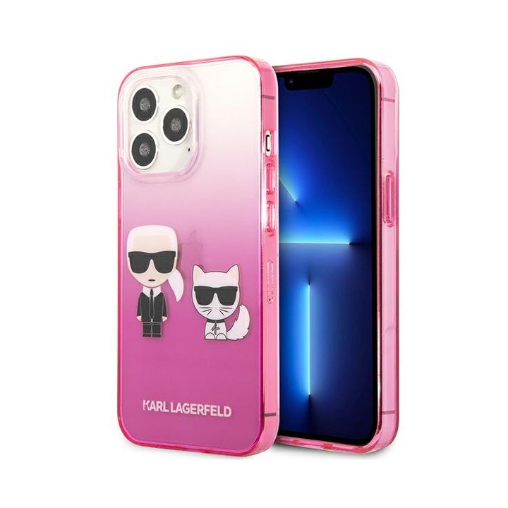 Karl Lagerfeld KLHCP13LTGKCP iPhone 13Pro / 13 6,1" hardcase różowy/pink Gradient Ikonik Karl & Choupette na NearMe.pl