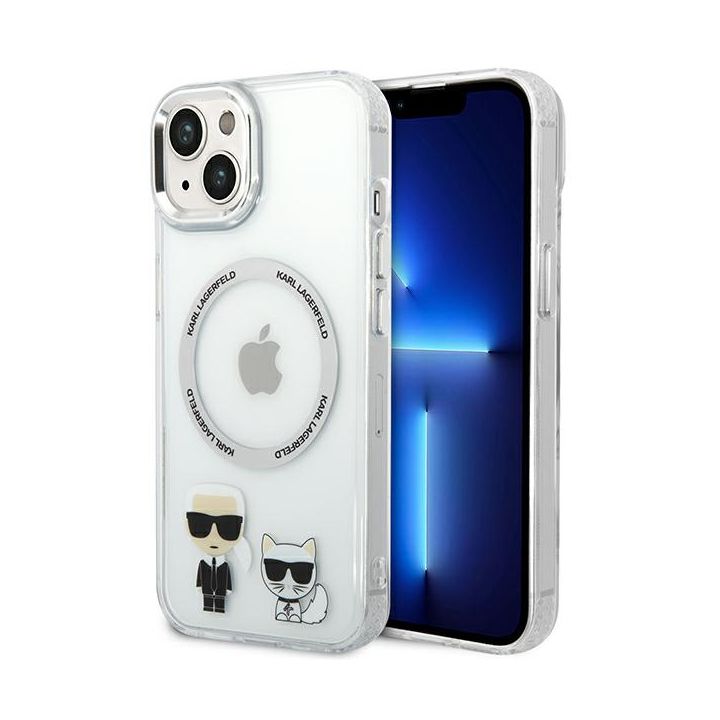 Karl Lagerfeld KLHMP14SHKCT iPhone 14/ 15 / 13 6,1" hardcase przeźroczysty/transparent Karl & Choupette Aluminium Magsafe na NearMe.pl