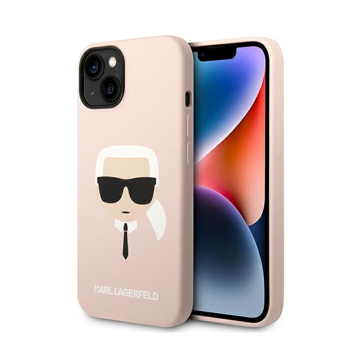 Karl Lagerfeld KLHMP14SSLKHLP iPhone 14 / 15 / 13 6,1" hardcase jasnoróżowy/light pink Silicone Karl`s Head Magsafe na NearMe.pl