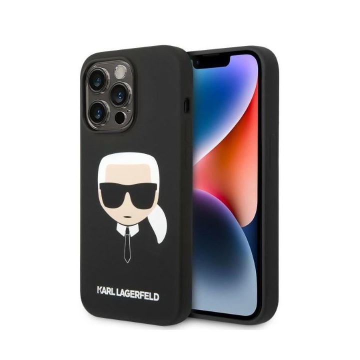 Karl Lagerfeld KLHMP14XSLKHBK iPhone 14 Pro Max 6,7" hardcase czarny/black Silicone Karl`s Head Magsafe na NearMe.pl
