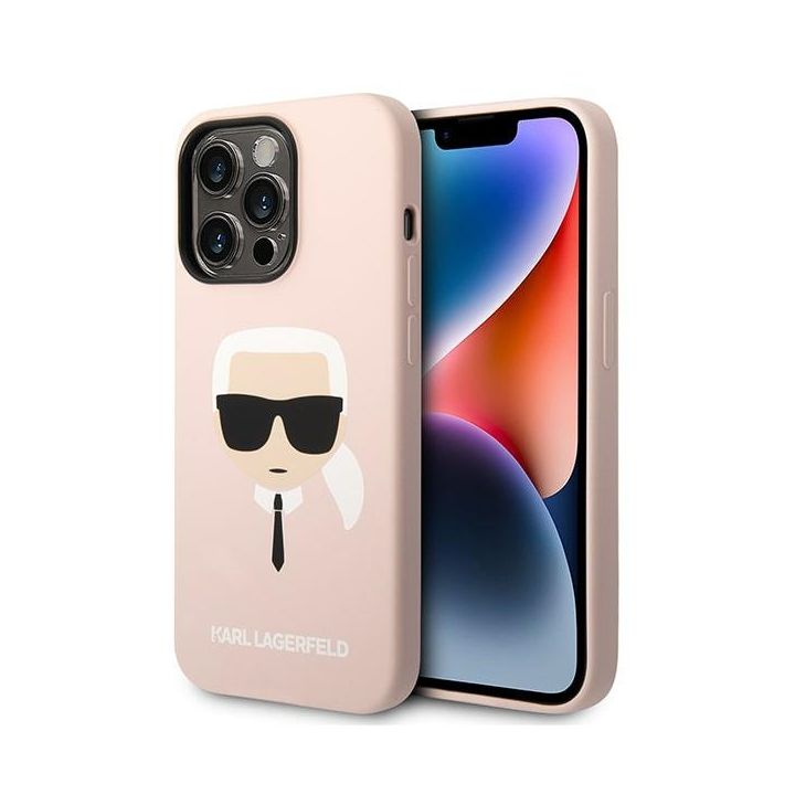Karl Lagerfeld KLHMP14LSLKHLP iPhone 14 Pro 6,1" hardcase jasnoróżowy/light pink Silicone Karl`s Head Magsafe na NearMe.pl