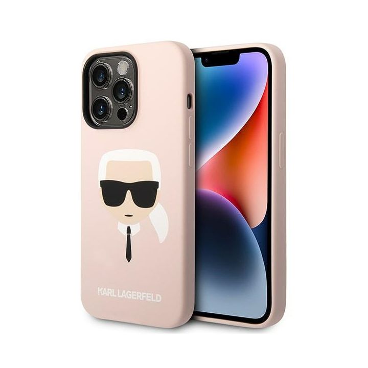 Karl Lagerfeld KLHMP14XSLKHLP iPhone 14 Pro Max 6,7" hardcase jasnoróżowy/light pink Silicone Karl`s Head Magsafe na NearMe.pl