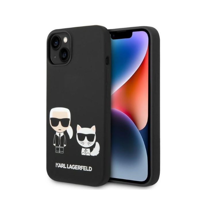 Karl Lagerfeld KLHMP14MSSKCK iPhone 14 Plus / 15 Plus 6,7" hardcase czarny/black Liquid Silicone Karl & Choupette Magsafe na NearMe.pl