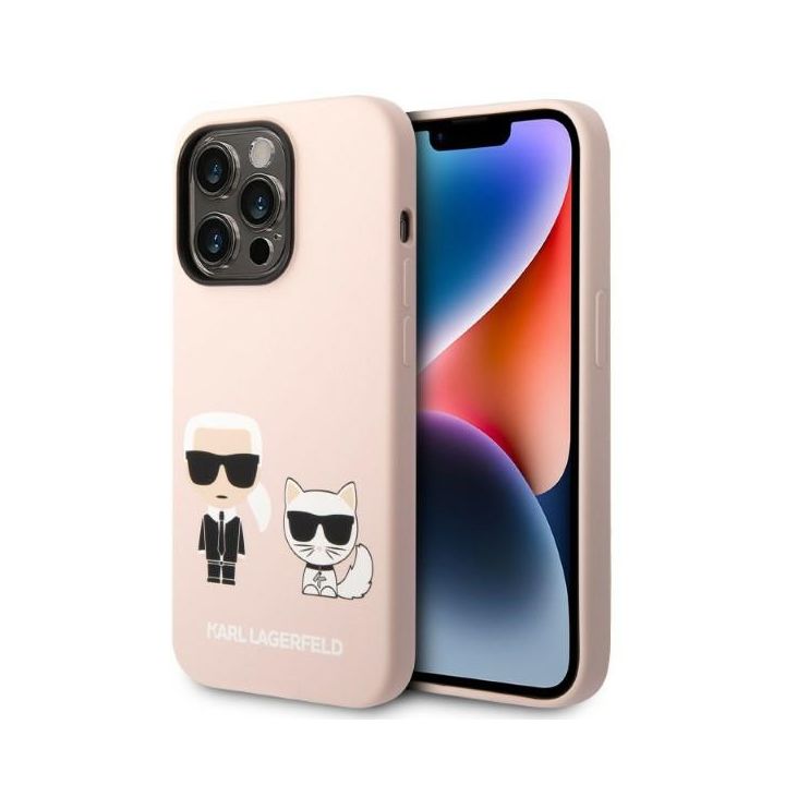 Karl Lagerfeld KLHMP14LSSKCI iPhone 14 Pro 6,1" hardcase jasnoróżowy/light pink Silicone Karl & Choupette Magsafe na NearMe.pl