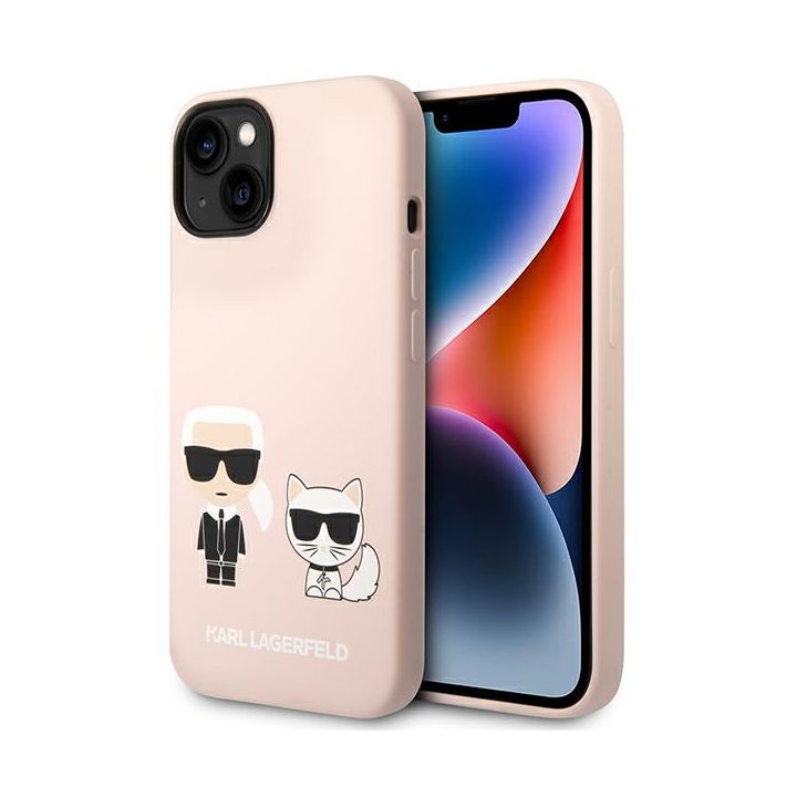 Karl Lagerfeld KLHMP14SSSKCI iPhone 14 / 15 / 13 6,1" hardcase jasnoróżowy/light pink Silicone Karl & Choupette Magsafe na NearMe.pl