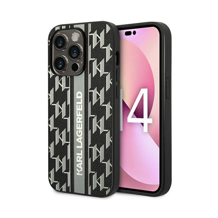 Karl Lagerfeld KLHCP14XPGKLSKG iPhone 14Pro Max 6,7" hardcase szary/grey Monogram Stripe na NearMe.pl