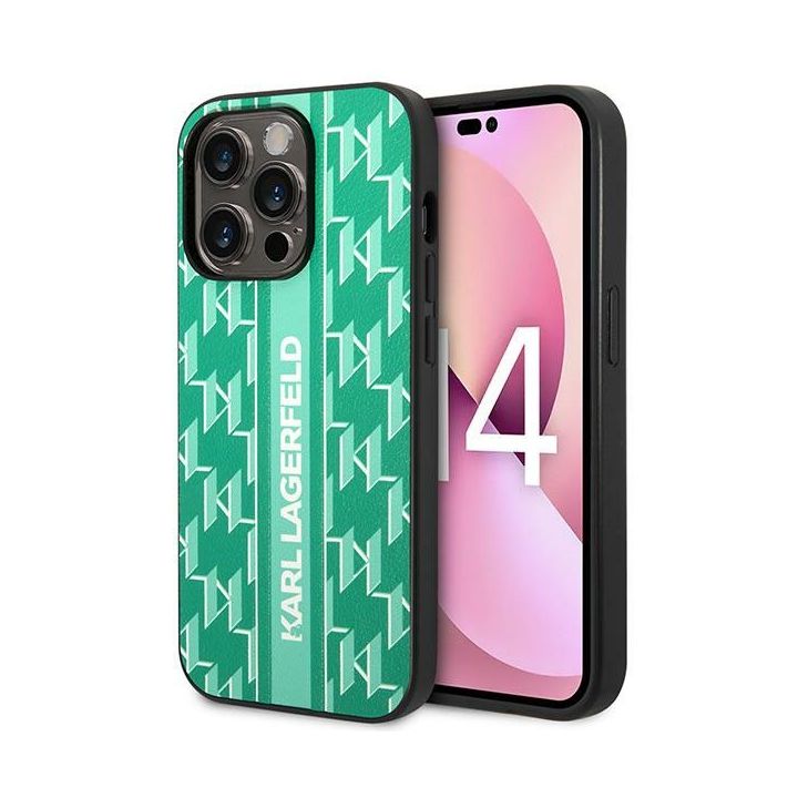Karl Lagerfeld KLHCP14XPGKLSKN iPhone 14Pro Max 6,7" hardcase zielony/green Monogram Stripe na NearMe.pl