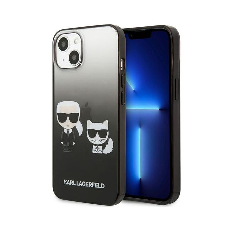 Karl Lagerfeld KLHCP13MTGKCK iPhone 13/ 14 / 15 6,1" hardcase czarny/black Gradient Ikonik Karl & Choupette na NearMe.pl