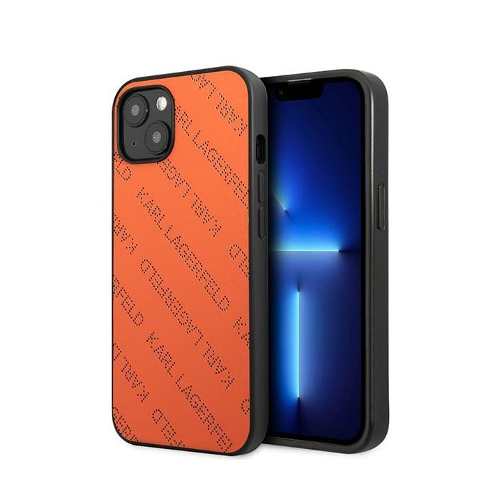 Karl Lagerfeld KLHCP13MPTLO iPhone 13/ 14 / 15 6,1" hardcase pomarańczowy/orange Perforated Allover na NearMe.pl