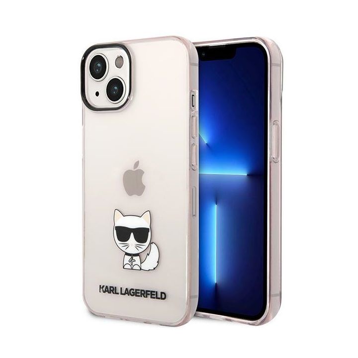 Karl Lagerfeld KLHCP14SCTTRI iPhone 14 / 15 / 13 6,1" hardcase różowy/pink Transparent Choupette Body na NearMe.pl