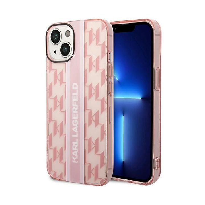 Karl Lagerfeld KLHCP14SHKLSPCP iPhone 14 / 15 / 13 6,1" hardcase różowy/pink Mono Vertical Stripe na NearMe.pl