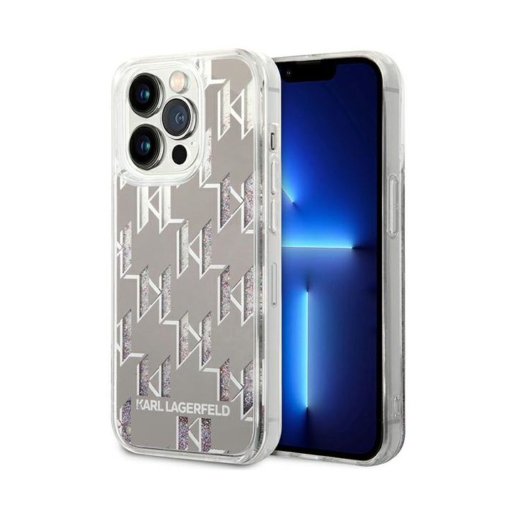 Karl Lagerfeld KLHCP14LLMNMS iPhone 14 Pro 6,1" hardcase srebrny/silver Liquid Glitter Monogram na NearMe.pl