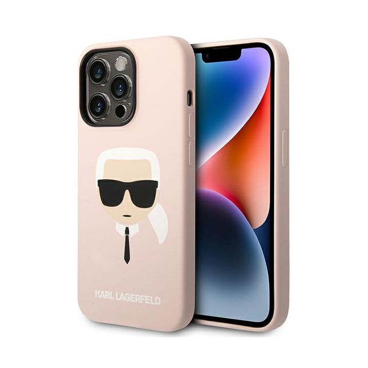 Karl Lagerfeld KLHCP14XSLKHLP iPhone 14 Pro Max 6,7" hardcase różowy/pink Silicone Karl`s Head na NearMe.pl