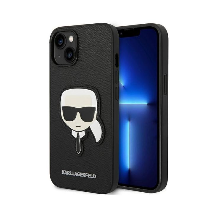 Karl Lagerfeld KLHCP14SSAPKHK iPhone 14/ 15 / 13 6,1" czarny/black hardcase Saffiano Karl`s Head Patch na NearMe.pl