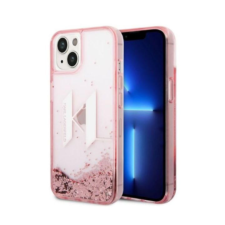 Karl Lagerfeld KLHCP14SLBKLCP iPhone 14 / 15 / 13 6,1" różowy/pink hardcase Liquid Glitter Big KL na NearMe.pl