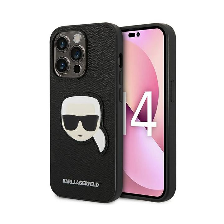 Karl Lagerfeld KLHCP14XSAPKHK iPhone 14Pro Max 6,7" czarny/black hardcase Saffiano Karl`s Head Patch na NearMe.pl
