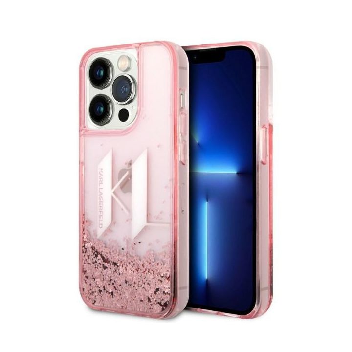 Karl Lagerfeld KLHCP14XLBKLCP iPhone 14 Pro Max 6,7" różowy/pink hardcase Liquid Glitter Big KL na NearMe.pl