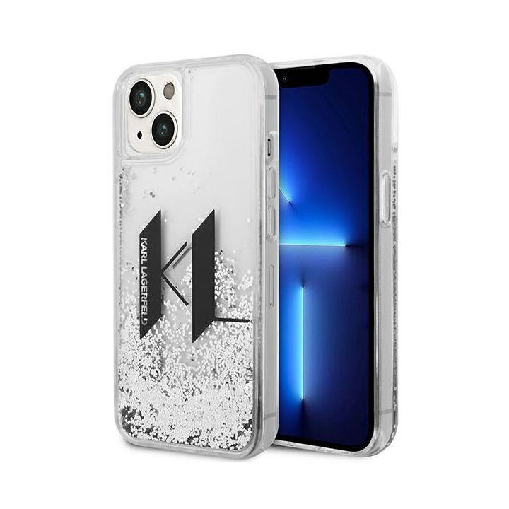 Karl Lagerfeld KLHCP14MLBKLCS iPhone 14Plus / 15 Plus 6,7" srebrny/silver hardcase Liquid Glitter Big KL na NearMe.pl