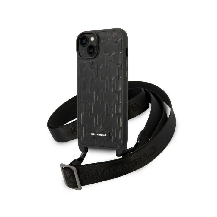 Karl Lagerfeld KLHCP14MSTMMK iPhone 14 Plus / 15 Plus 6,7" hardcase czarny/black Monogram Plaque Logo Strap na NearMe.pl