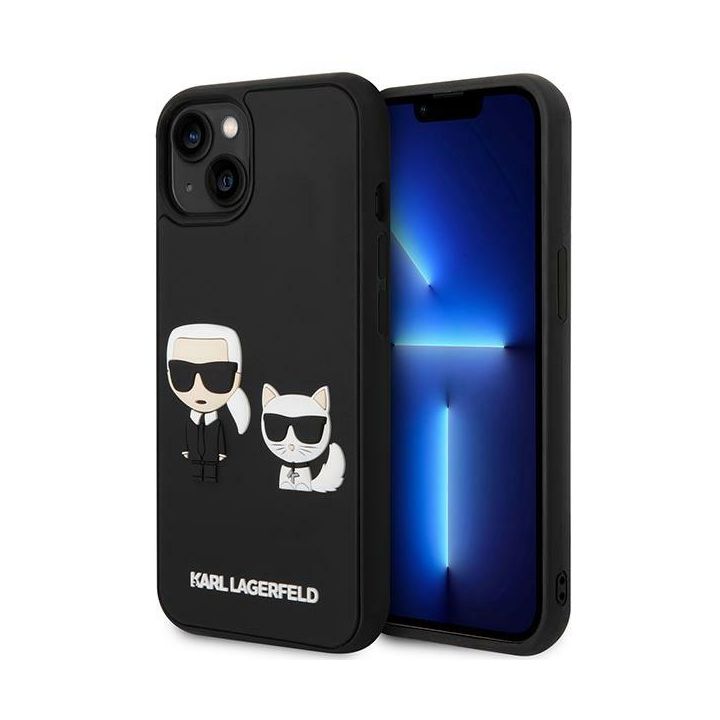 Karl Lagerfeld KLHCP14S3DRKCK iPhone 14/ 15 / 13 6,1" czarny/black hardcase Karl&Choupette Ikonik 3D na NearMe.pl
