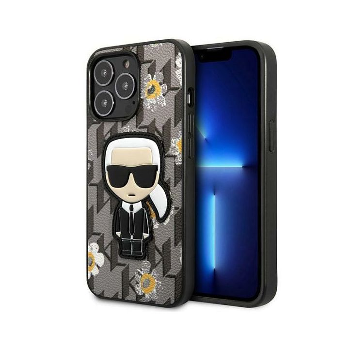 Karl Lagerfeld KLHCP13LPMNFIK1 iPhone 13 Pro / 13 6,1" szary/grey Flower Ikonik Karl na NearMe.pl