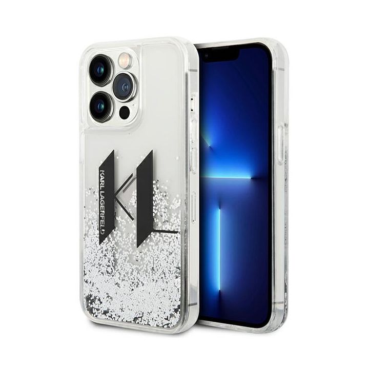 Karl Lagerfeld KLHCP14XLBKLCS iPhone 14 Pro Max 6,7" srebrny/silver hardcase Liquid Glitter Big KL na NearMe.pl