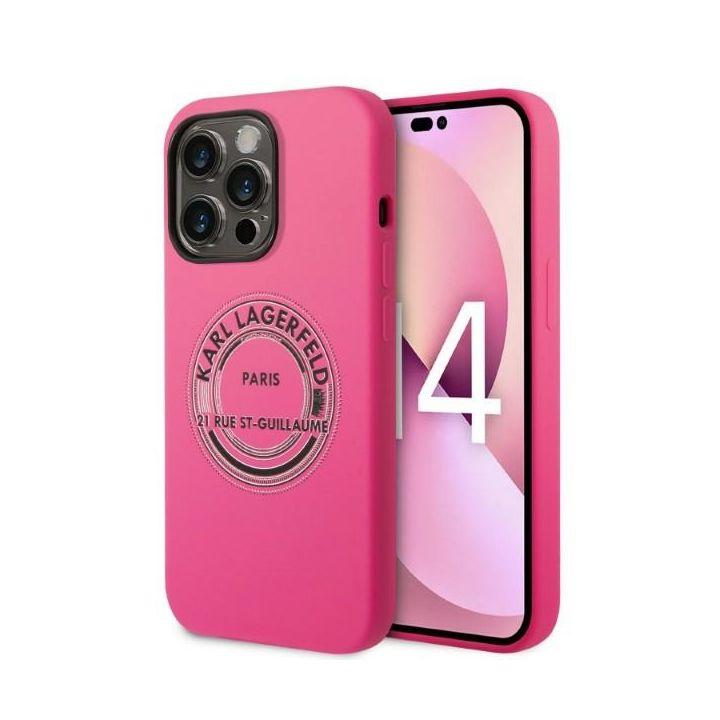 Karl Lagerfeld KLHCP14XSRSGRCF iPhone 14Pro Max 6,7" hardcase różowy/pink Silicone RSG na NearMe.pl