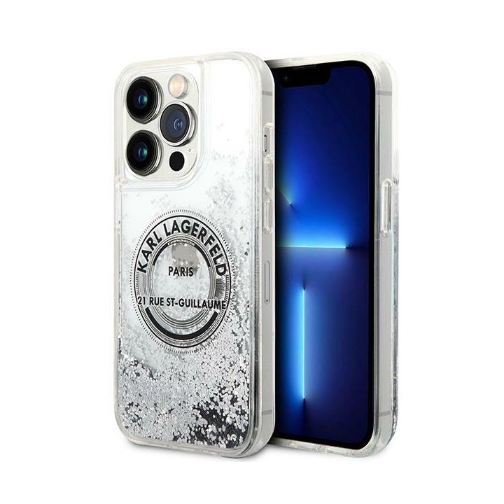 Karl Lagerfeld KLHCP14XLCRSGRS iPhone 14 Pro Max 6,7" srebrny/silver hardcase Liquid Glitter RSG na NearMe.pl