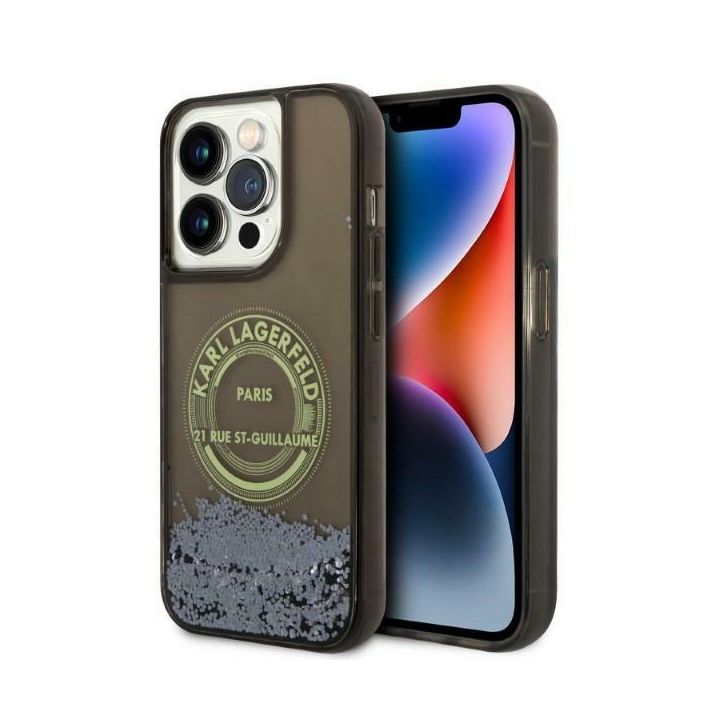 Karl Lagerfeld KLHCP14LLCRSGRK iPhone 14 Pro 6,1" czarny/black hardcase Liquid Glitter RSG na NearMe.pl