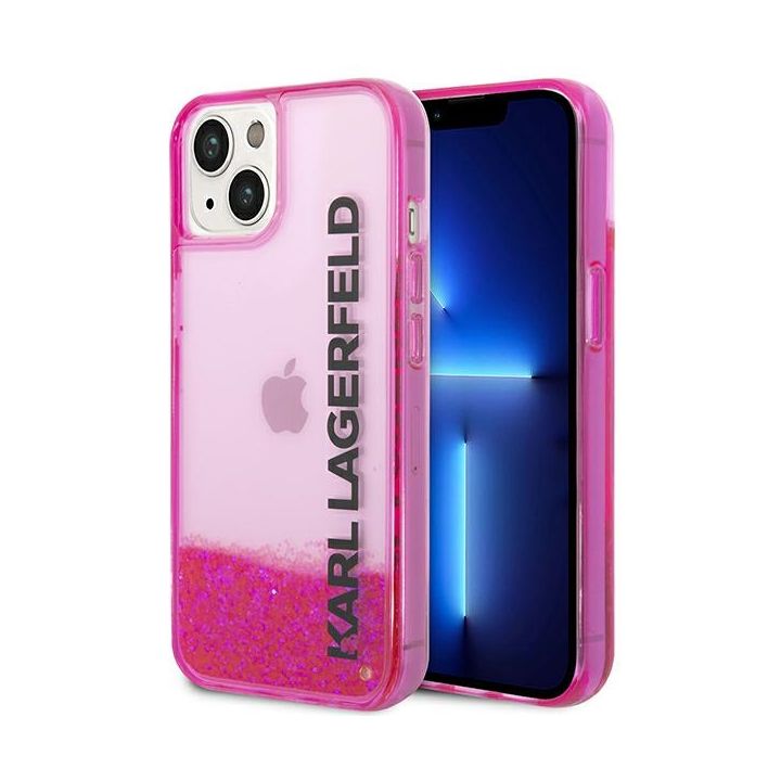 Karl Lagerfeld KLHCP14SLCKVF iPhone 14 / 15 / 13 6,1" różowy/pink hardcase Liquid Glitter Elong na NearMe.pl