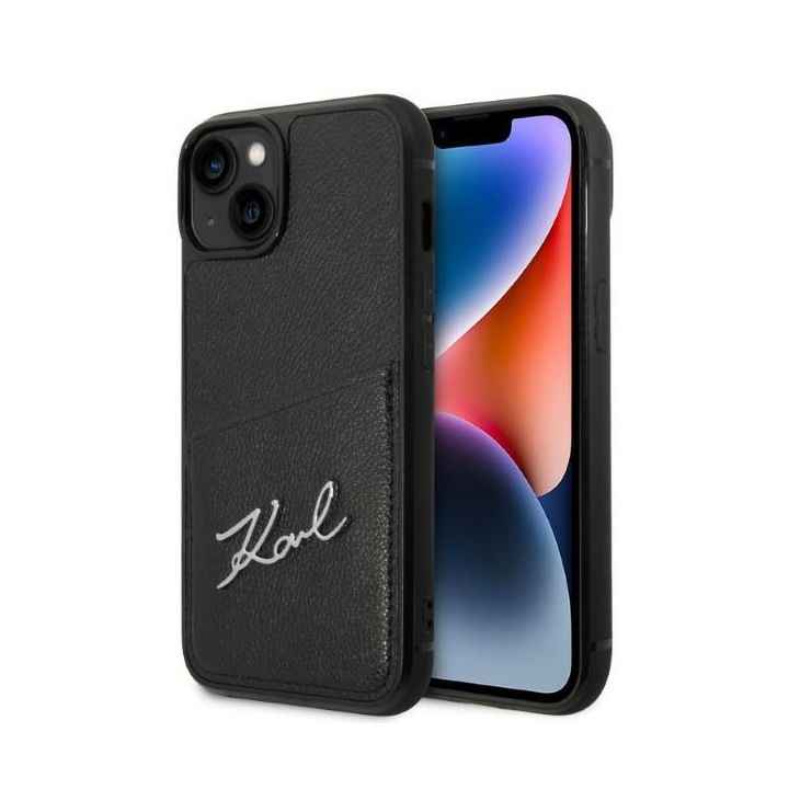 Karl Lagerfeld KLHCP14MCSSK iPhone 14 Plus / 15 Plus 6,7" hardcase czarny/black Signature Logo Cardslot na NearMe.pl