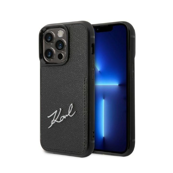 Karl Lagerfeld KLHCP14XCSSK iPhone 14Pro Max 6,7" hardcase czarny/black Signature Logo Cardslot na NearMe.pl
