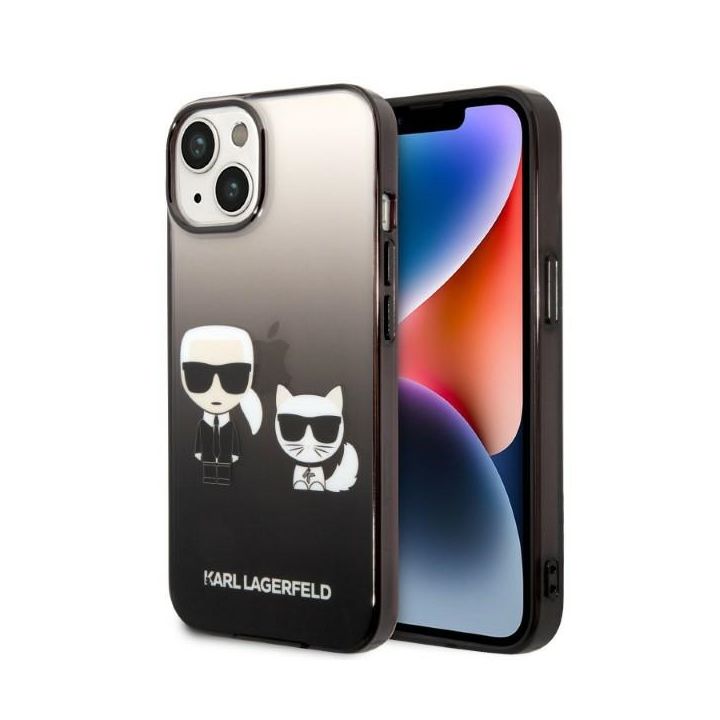 Karl Lagerfeld KLHCP14MTGKCK iPhone 14Plus / 15 Plus 6,7" hardcase czarny/black Gradient Ikonik Karl & Choupette na NearMe.pl
