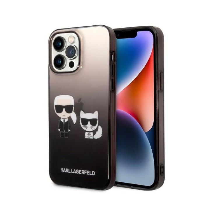 Karl Lagerfeld KLHCP14LTGKCK iPhone 14 Pro 6,1" hardcase czarny/black Gradient Ikonik Karl & Choupette na NearMe.pl