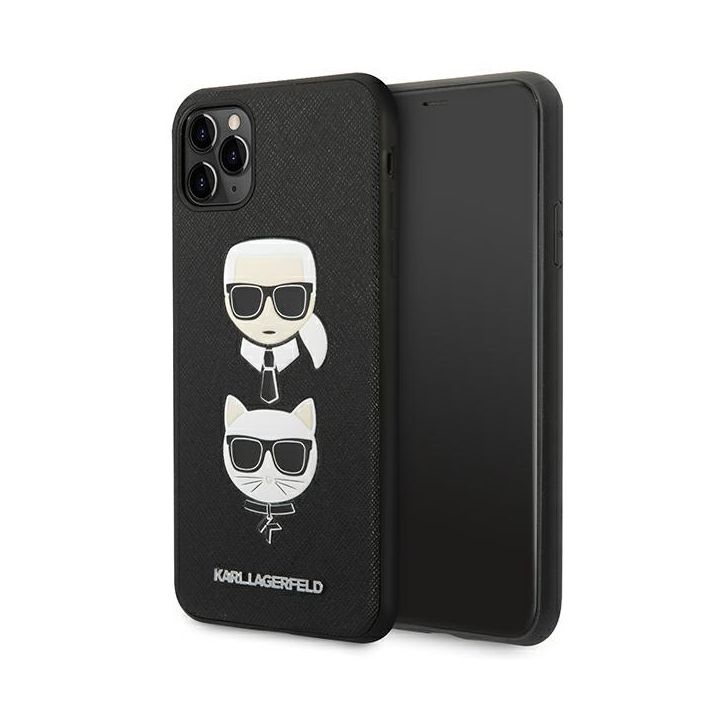 Karl Lagerfeld KLHCN65SAKICKCBK iPhone 11 Pro Max 6,5" czarny/black hardcase Saffiano Karl&Choupette Head na NearMe.pl