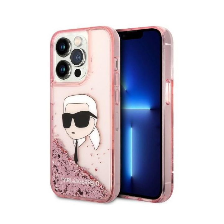 Karl Lagerfeld KLHCP14LLNKHCP iPhone 14 Pro 6,1" różowy/pink hardcase Glitter Karl Head na NearMe.pl