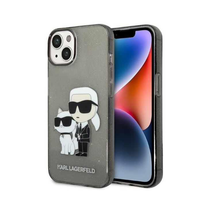 Karl Lagerfeld KLHCP14SHNKCTGK iPhone 14/ 15 / 13 6,1" czarny/black hardcase Glitter Karl&Choupette na NearMe.pl