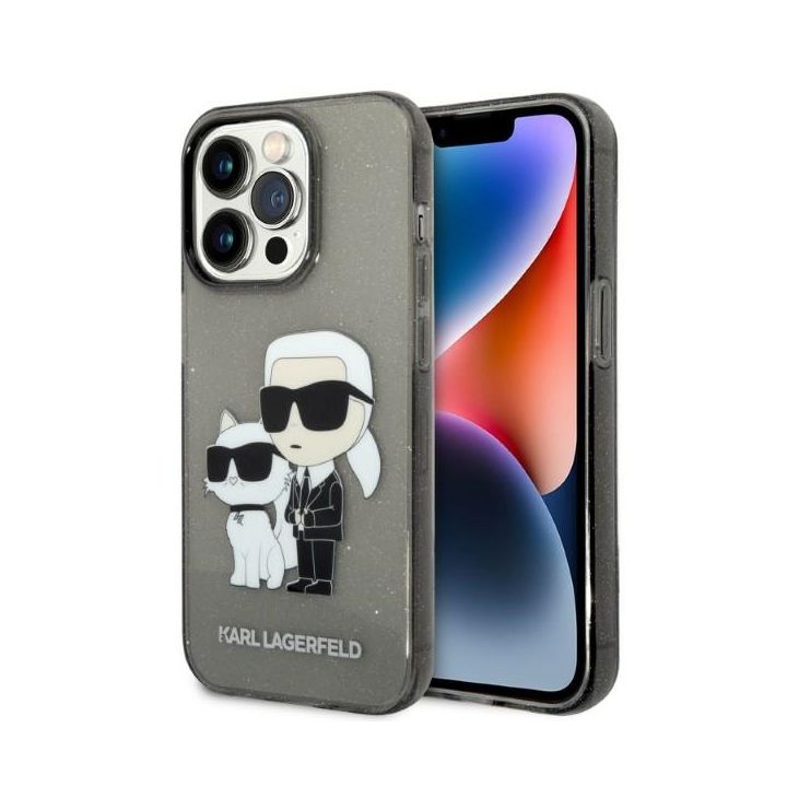 Karl Lagerfeld KLHCP14LHNKCTGK iPhone 14Pro 6,1" czarny/black hardcase Glitter Karl&Choupette na NearMe.pl
