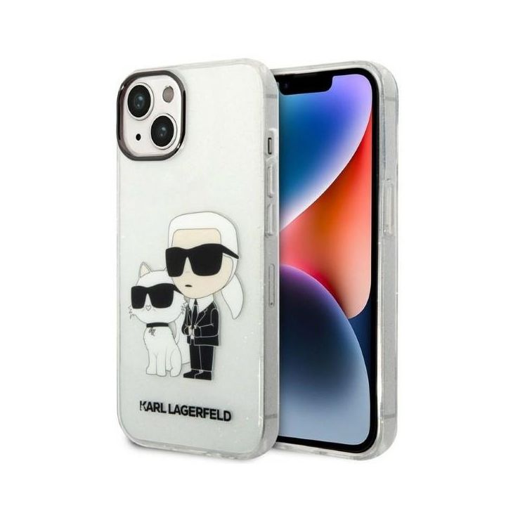 Karl Lagerfeld KLHCP14SHNKCTGT iPhone 14/ 15 / 13 6,1" transparent hardcase Glitter Karl&Choupette na NearMe.pl