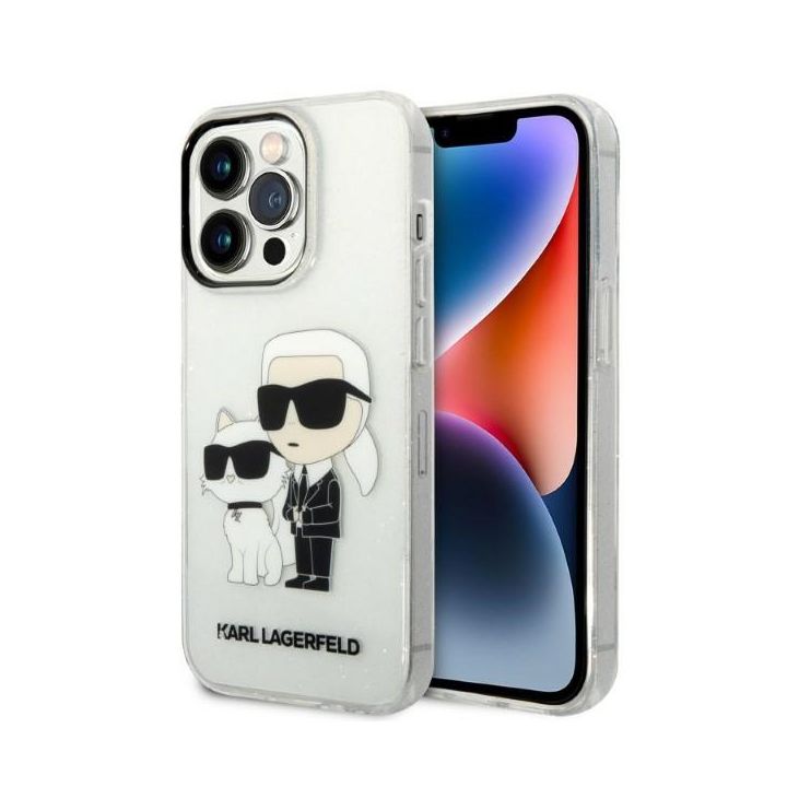 Karl Lagerfeld KLHCP14XHNKCTGT iPhone 14 Pro Max 6,7" transparent hardcase Glitter Karl&Choupette na NearMe.pl