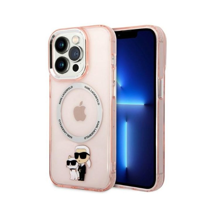 Karl Lagerfeld KLHMP14LHNKCIP iPhone 14 Pro 6,1" hardcase różowy/pink Iconic Karl&Choupette Magsafe na NearMe.pl
