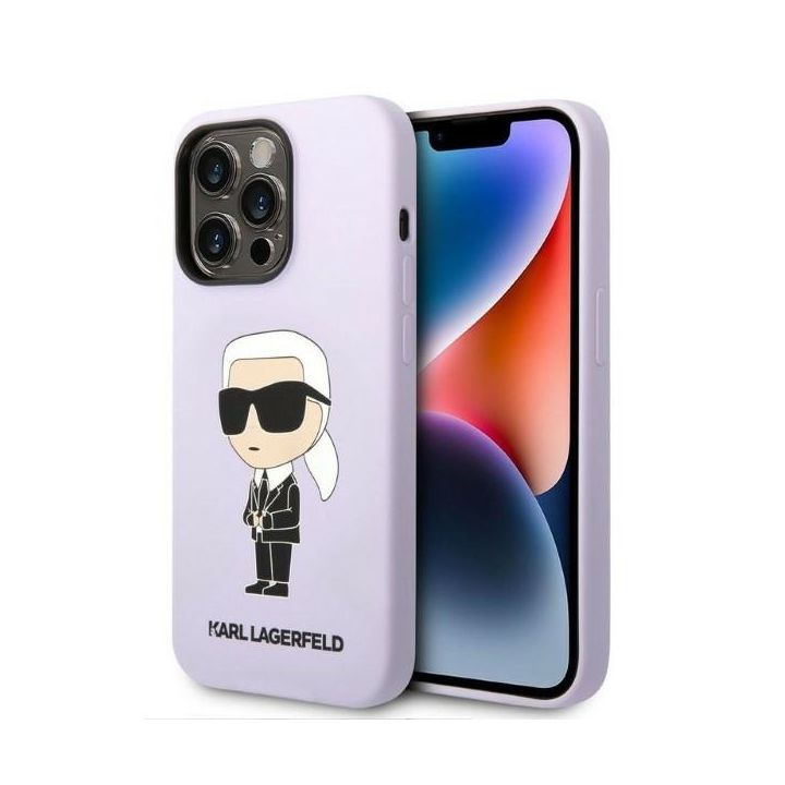 Karl Lagerfeld KLHCP14XSNIKBCU iPhone 14 Pro Max 6,7" hardcase purpurowy/purple Silicone Ikonik na NearMe.pl