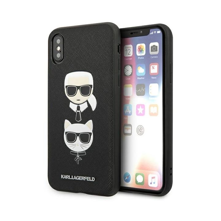 Karl Lagerfeld KLHCPXSAKICKCBK iPhone X/XS czarny/black hardcase Saffiano Karl&Choupette Head na NearMe.pl