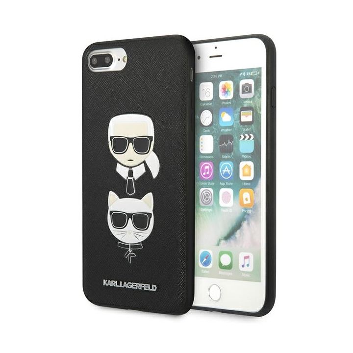 Karl Lagerfeld KLHCI8LSAKICKCBK iPhone7 Plus / 8 Plus czarny/black hardcase Saffiano Karl&Choupette Head na NearMe.pl