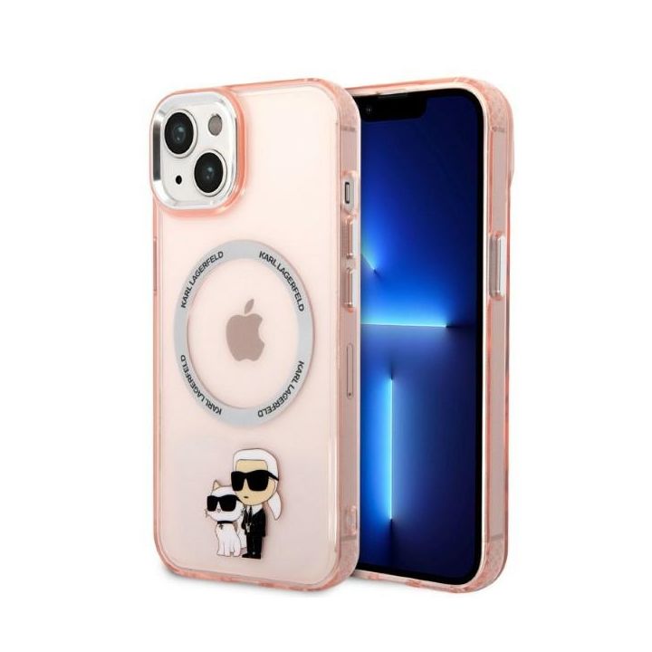 Karl Lagerfeld KLHMP14MHNKCIP iPhone 14 Plus / 15 Plus 6,7" hardcase różowy/pink Iconic Karl&Choupette Magsafe na NearMe.pl