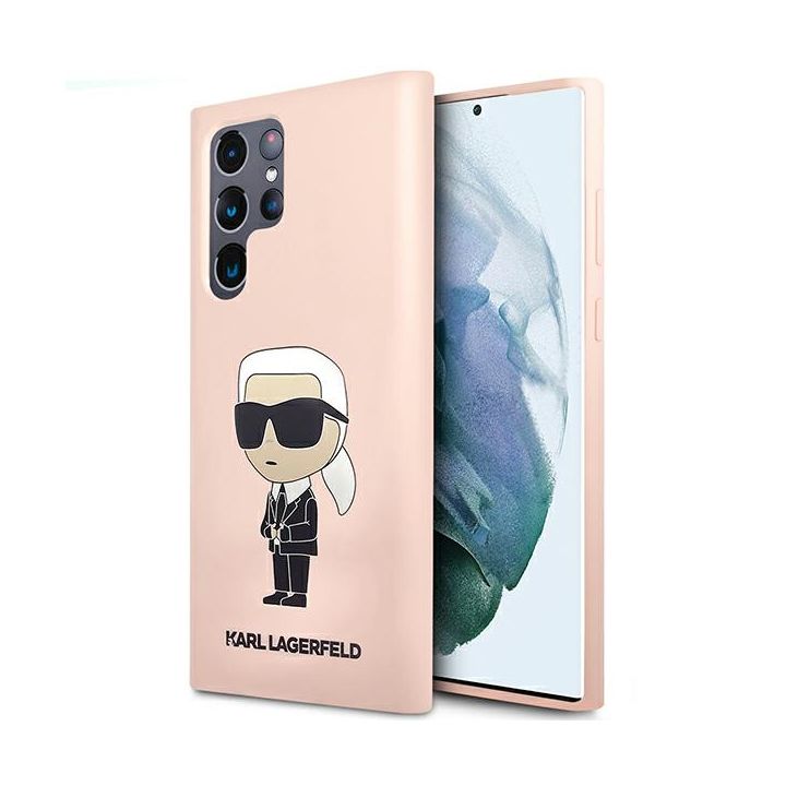 Karl Lagerfeld KLHCS23LSNIKBCP Sam S23 Ultra S918 hardcase różowy/pink Silicone Ikonik na NearMe.pl