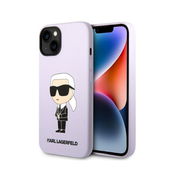 Karl Lagerfeld KLHCP14SSNIKBCU iPhone 14/ 15 / 13 6,1" hardcase purpurowy/purple Silicone Ikonik na NearMe.pl